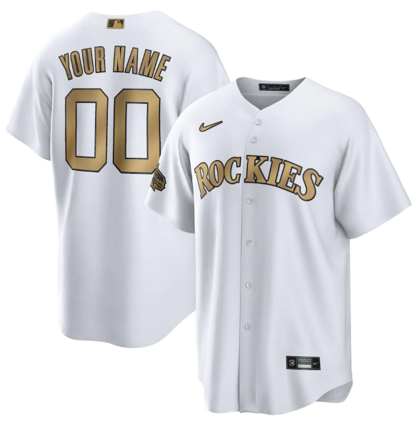 Men's Colorado Rockies Active Player Custom 2022 All-Star White Cool Base Stitched Baseball Jersey